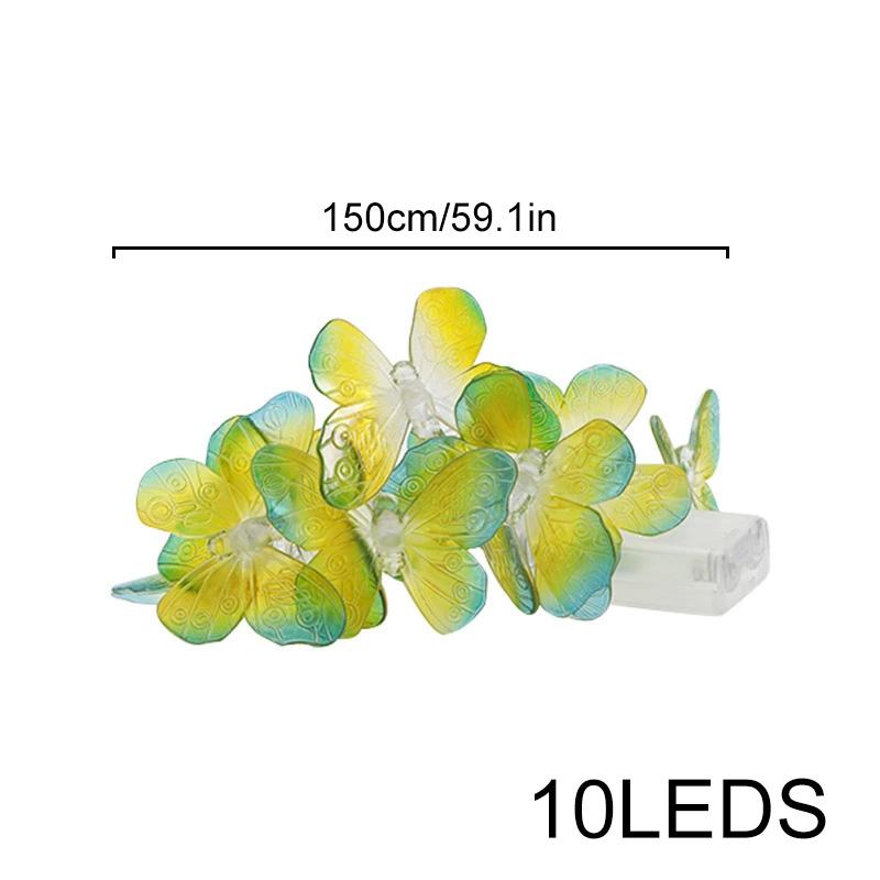 10 светодиодов Бабочка Прозрачный светодиод 150 см Гирлянды Домашний декор Водонепроницаемый для свадеб Световая гирлянда Разноцветный Питание от батареек