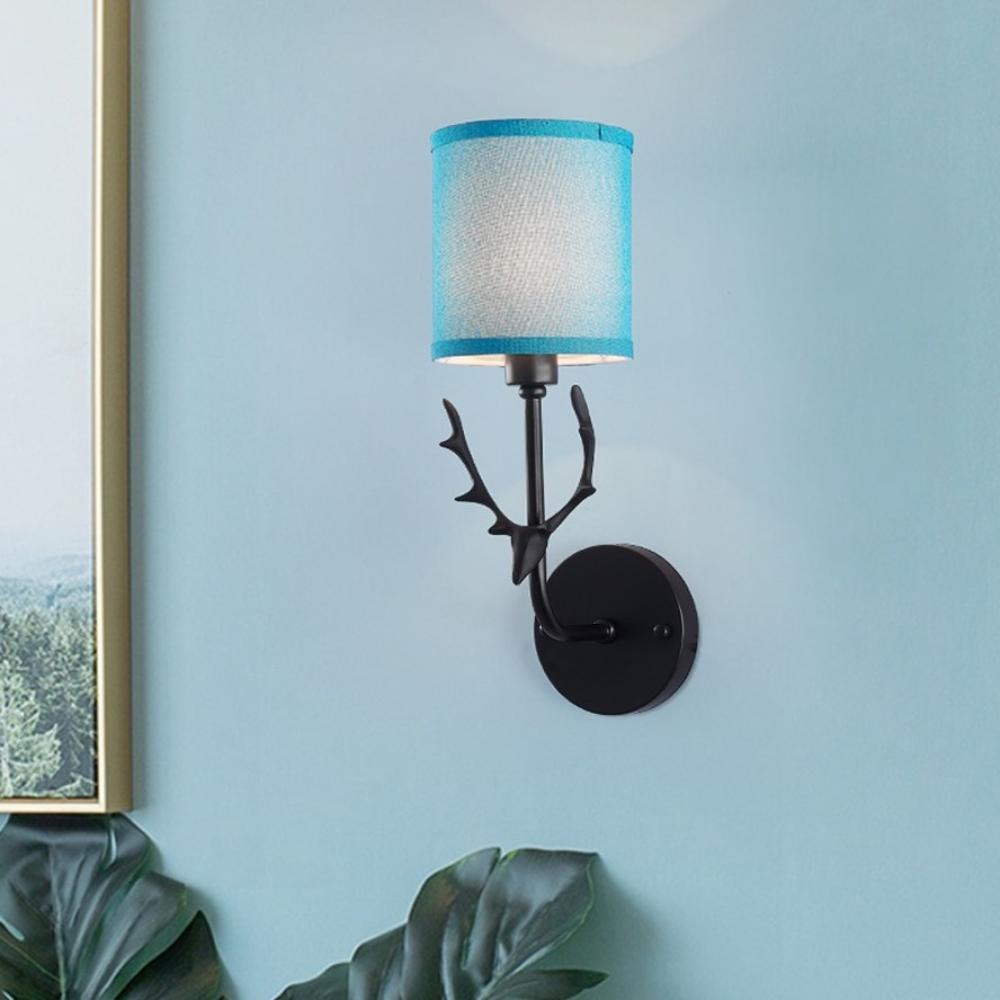 E14 Wall Lamp Cloth Iron Art Electroplating Wall Light for Home Hotel Bedroom Bedside Night Lights Christmas Antler Lamp