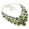 Labradorite, Peridot Gemstone 925 Sterling Silver Jewelry Necklace 18" T5T04