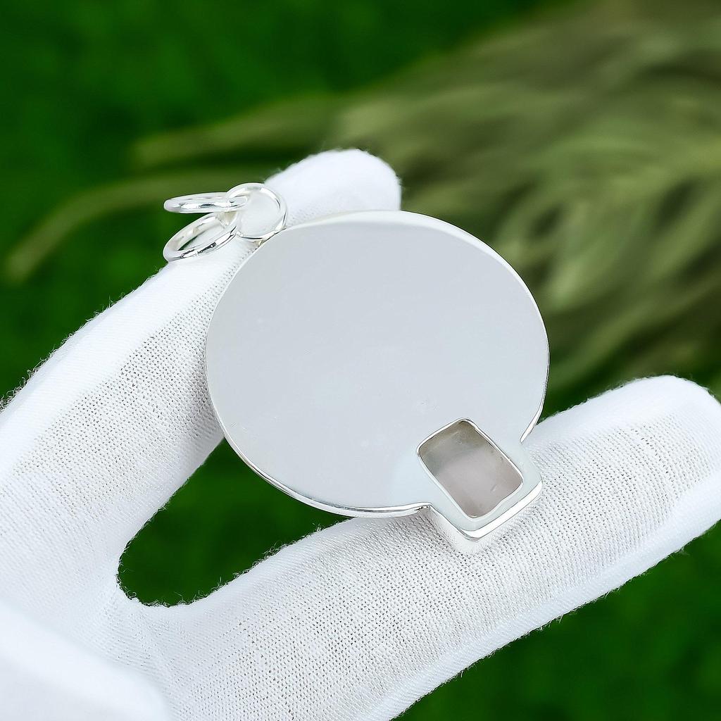 Memorial Day Sale Natural Rose Quartz Sterling Silver Ethnic New Pendant Jewelry