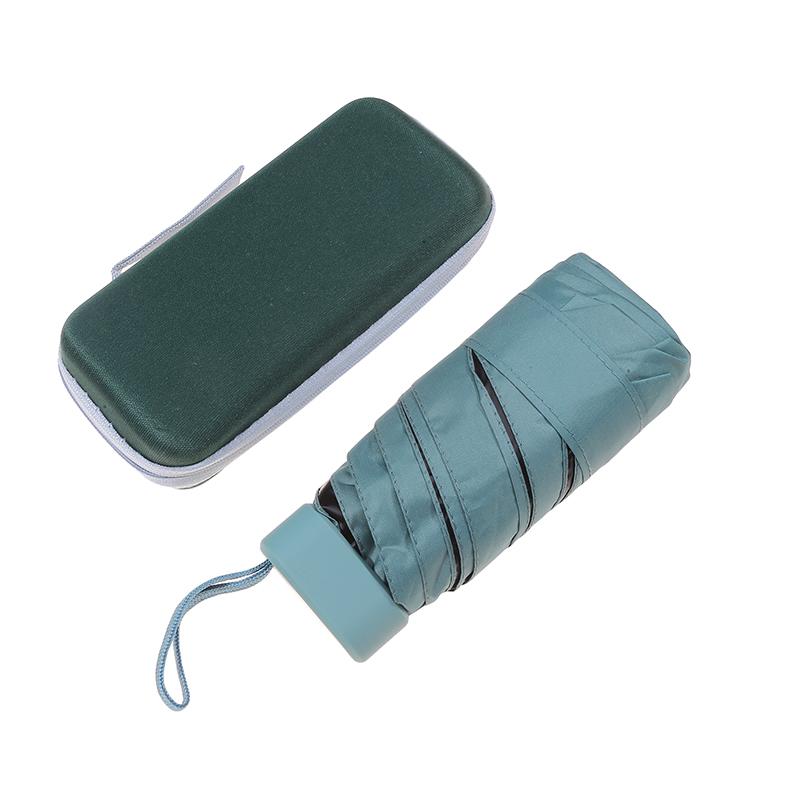 Мини-портативный зонт от солнца с набором чехлов, зонтик от дождя и блеска, двойного назначения, унисекс, для путешествий, переносной, складной, карманный мини