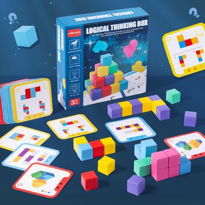 Детская настольная игра кубик квадрат строительный блок чувство числа логика квадрат маленькое пространство для соединения упражнение на воображение игрушка
