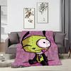 2D Рисованное Мультяшное Одеяло I-Invader Zim Легкое 240 г Фланелевое Мягкое Для Кожи Для Охлаждения Летом