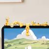1/4Pcs Cartoon Giraffe Figurine Computer Monitor Decoration Lying Pig Duck Statue Animal Sculpture Home Office Car Dashboard Ornament