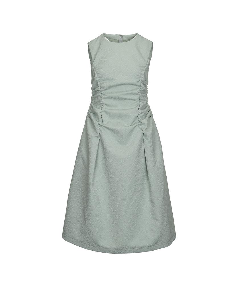 Bimuet Jacquard Side Shirring Detail Dress