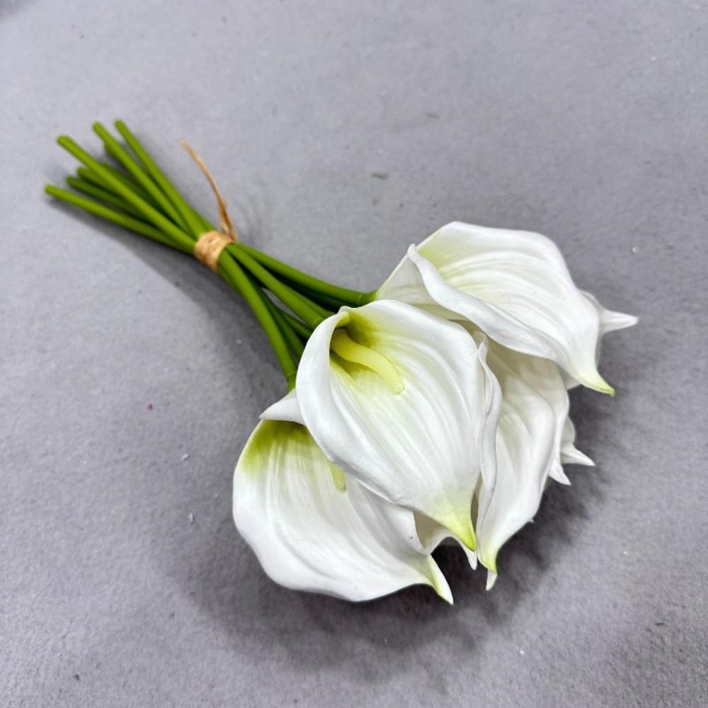 9Pcs Durable EVA Foam Calla Lily Bouquet White Color Lightweight Faux EVA Flowers Lifelike Artificial Calla Lily Bouquet Wedding