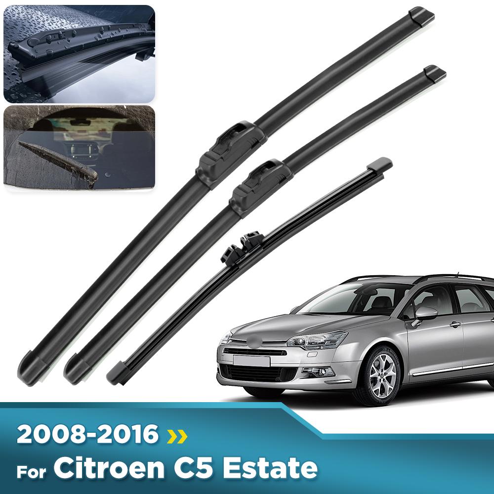 Для Citroen C5 Универсал 2008-2016 2009 2010 2011 Щетки стеклоочистителя Передние и Задние Щетки стеклоочистителя Лобовое стекло Щетки для Стекла 28"+22"+10