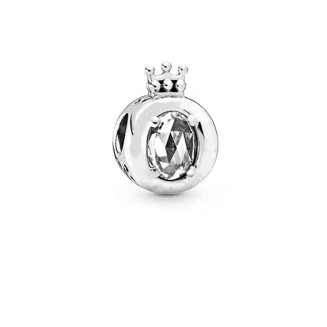 Аутентичные стерлингового серебра 925 пробы, сверкающее розовое сердце и красная корона, очаровательные бусины, подходят для милого модного браслета, ожерелье, женские украшения