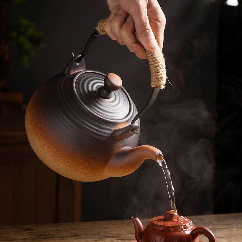 Чайник из фиолетовой глины с электрической керамической плитой