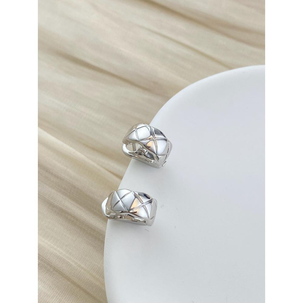 Серьги-ромбы глянцевые женские из 18-каратного розового золота, премиальное издание Seiko, серебряные серьги в полоску с бриллиантами