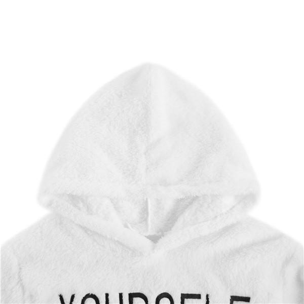 Осень-зима, толстовки, мужские пушистые теплые толстовки с вышивкой букв, модные свободные брендовые толстовки с капюшоном, мужские кофты