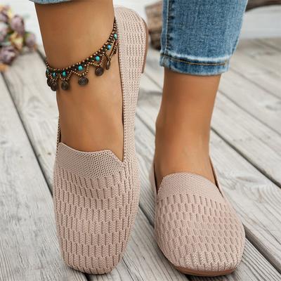 Модная Удобная Дышащая Сетчатая Обувь на Плоской Подошве для Женщин Весна Осень Уличная Однотонная Обувь для Ходьбы Женская Легкая Женская Обувь на Плоской Подошве