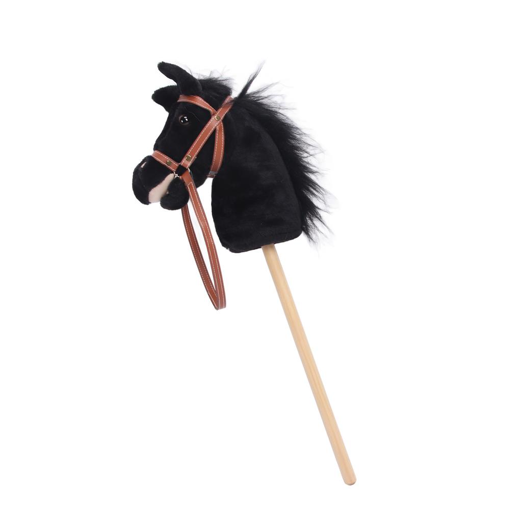 Plush Horse Riding Stick for Kids Balance Development Sturdy Wooden Pole Soft Plush Horse Head