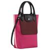 Longchamp Front Concave Embossed Logo Nylon/Leather Shoulder Crossbody Tote Bag Women Bags Magenta 10263093J13