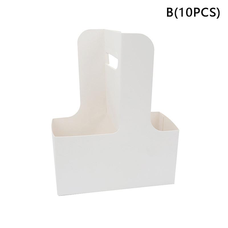 10 шт. Портативный подарочный пакет для цветов Крафт-бумажный держатель Кофе Цветочный торт Десерт Упаковочная коробка Фото Сувенир Переноска для напитков с ручкой