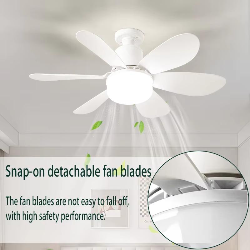 E27 Base Led Ceiling Fans Lights Bulb Ceiling Fan with Light and Remote Control 3 Colors 3 Speeds 42/52cm for Bedroom Dimmable
