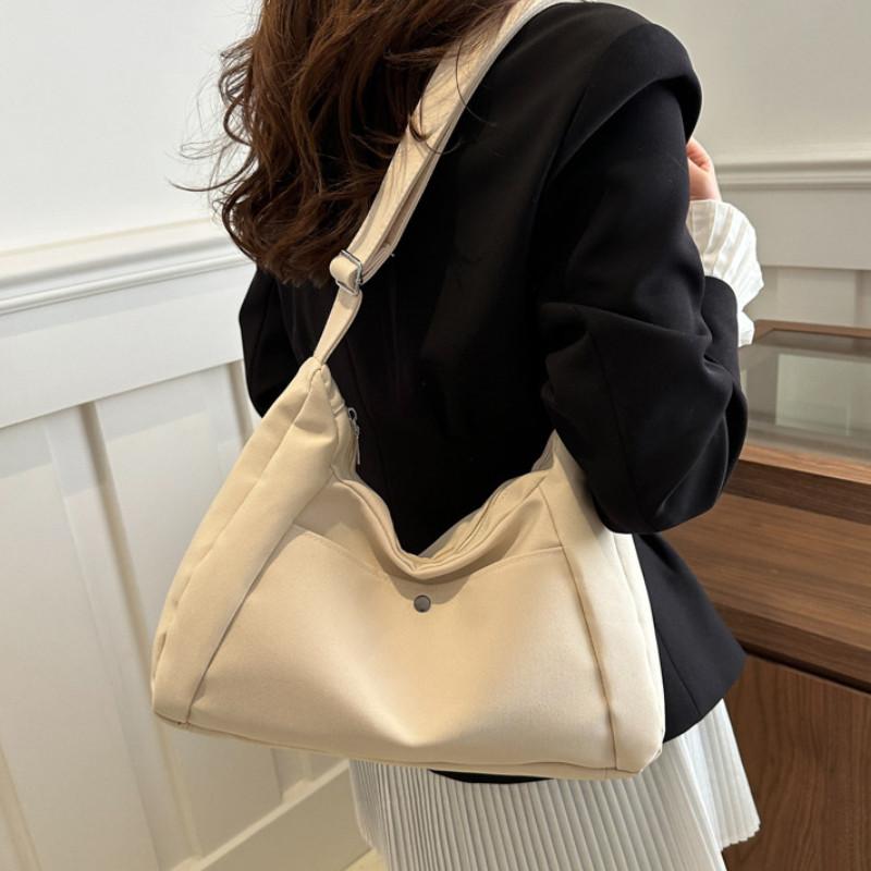 Chic And Spacious Black Canvas Tote Bag For Daily Commute And School