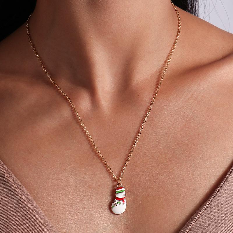 Рождественские украшения: Ожерелье «Снеговик-олень» и мультяшная цепочка для свитера для женщин