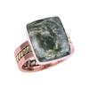 Natural Seraphinite Gemstone Two Tone 925 Sterling Silver Jewelry Ring S.7 e7C77