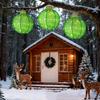 3Pcs Outdoor Hanging Christmas Light LED Illuminated Ornament Balls with 8 Lighting Modes And Timer Festive Sequin Ball for Porch Garden Decor