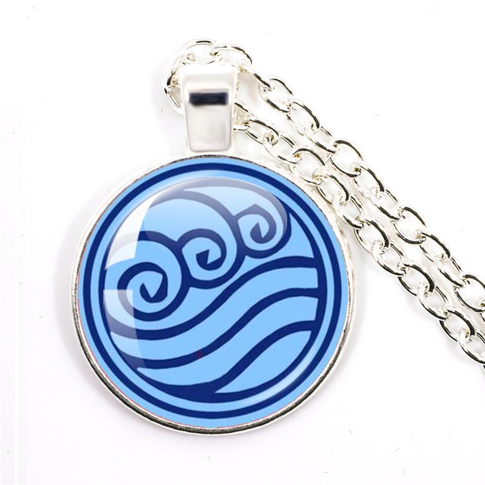 Anime The Last Airbender Fire And Water Tribe Elements Of Water Earth Fire And Air Dome Glass Cabochon Necklace Gift