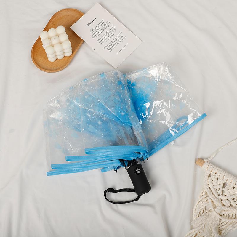 Прозрачный прозрачный зонт 3-кратный зонт