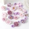 24Pcs 4.5cm Artificial Rose Mixed Silk Flower Head Bulk Craft Wreath Wedding Bridal Baby Shower Home Party Decor DIY Cake Decor