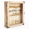 [R8327] - Beige 'General Store' Wooden Key Box (6 Hooks) - 24x21x6cm