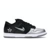 Supreme x Dunk SB Low QS Metallic Silver Унисекс Кроссовки Черные CK3480-001