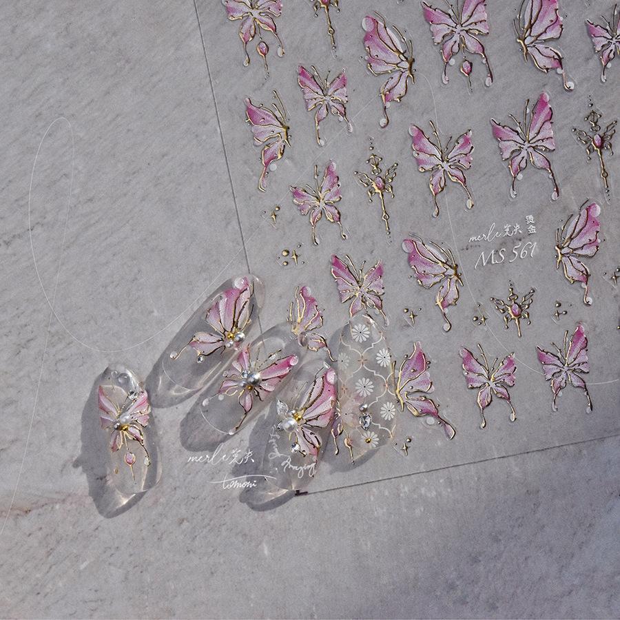 Наклейка для дизайна ногтей в виде желе-бабочки своими руками. Креативные декоративные наклейки.