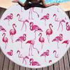 WHQ 150*150см Круглое пляжное полотенце из микрофибры с принтом фламинго и цветов Летний платок для плавания Коврик для йоги с кисточками