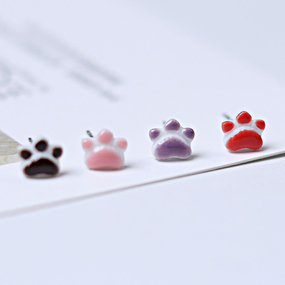 Cartoon Cat Claw Ceramic Small Cute Fashion  Accessories Drop Earrings Party Jewelry Stud Earrings