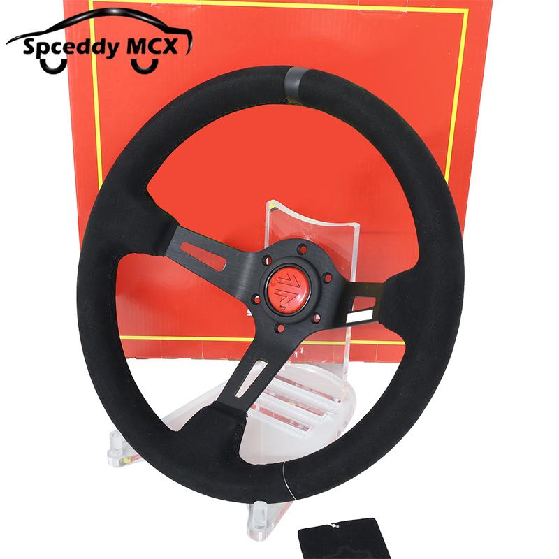 13.5inch 335mm Racing Steering Wheel Suede Deep Dish Car Sports