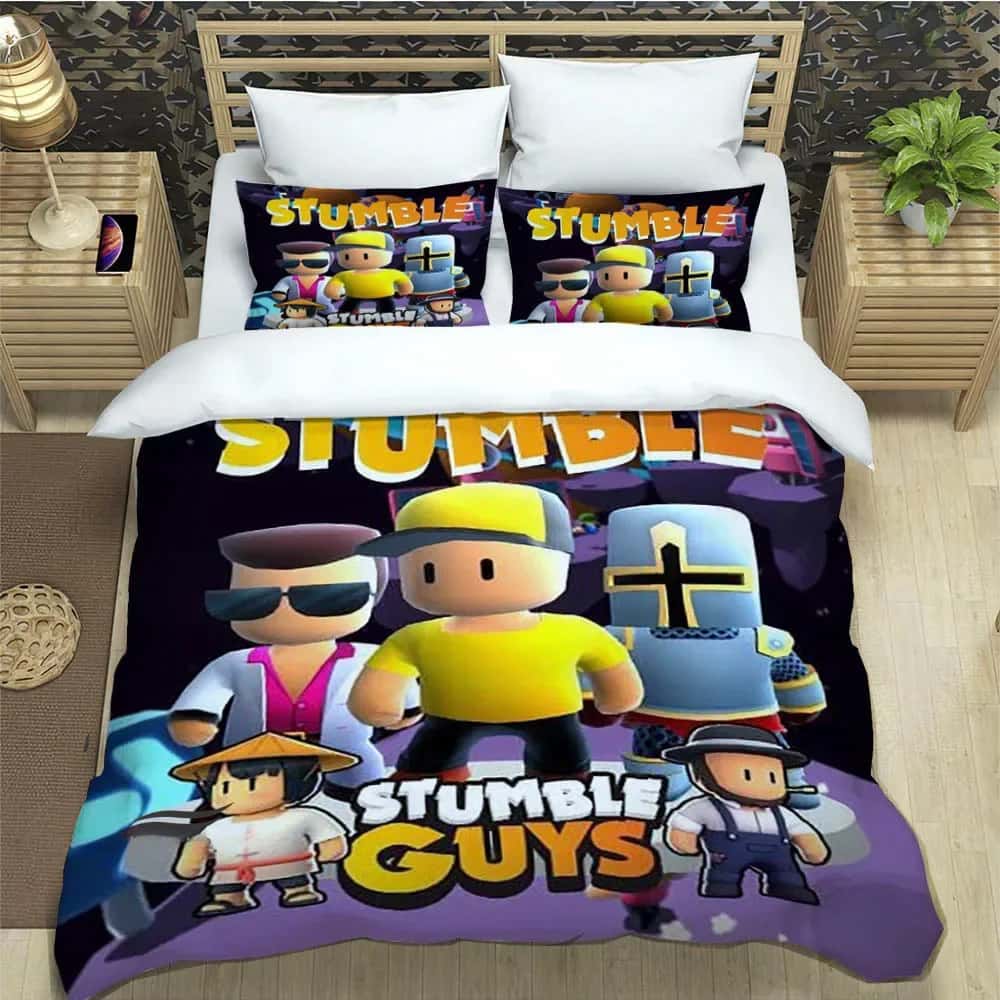 3D Игра Мультяшные Stumble-guys Комплекты Постельного Белья Изысканный Набор Постельных Принадлежностей Пододеяльник Комплект Одеяла Роскошный Подарок на День Рождения Домашний Текстиль