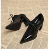 Fashion French Vintage Pointed Toe Shoes Lace-Up 2025 British Pointed Toe Pumps