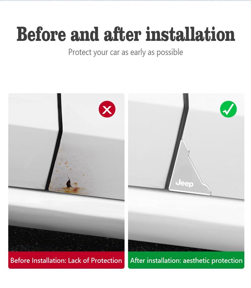 For Jeep 4Pcs Car Door Silicone Buffer Sticker Anti Collision Scratch For Jeep Wrangler Renegade Compass Grand Cherokee Patri