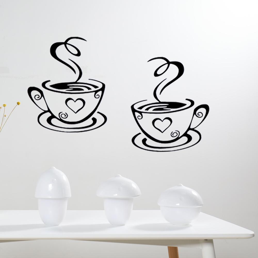 Decal Kitchen Restaurant Mural Wall Decor Cafe Tea Wall Stickers Art Vinyl Coffee Cups Stickers