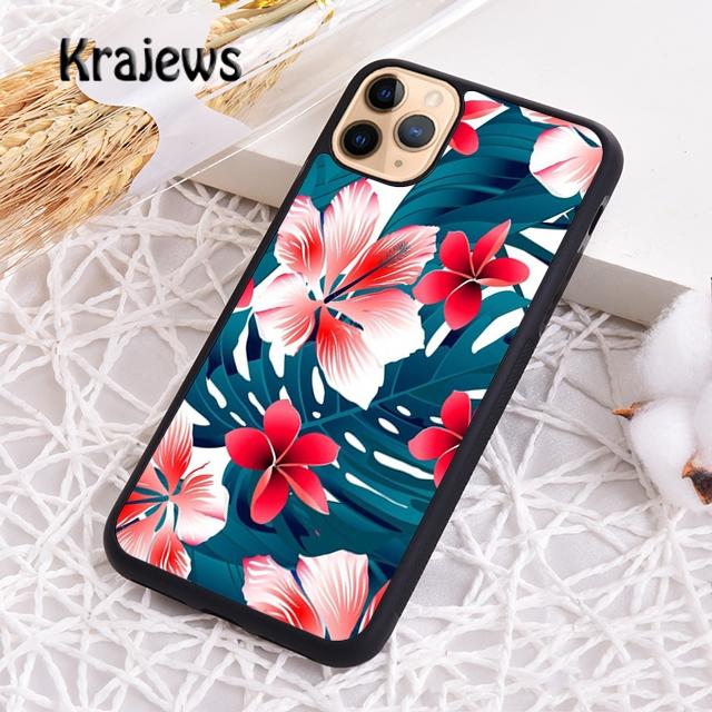 Krajews Tropical Flowers Phone Case Cover For iPhone 17 Air 16 15 14 plus 12 13 pro max coque