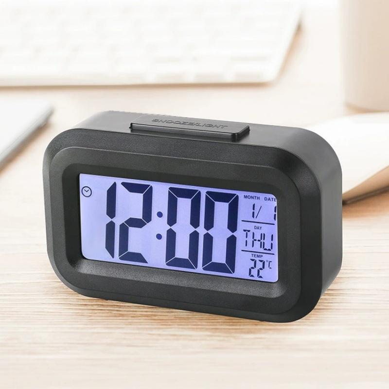 12/24-часовой светодиодный цифровой дисплей будильник домашний прикроватный питание от батареи многофункциональный повтор/температура ночник будильник дата