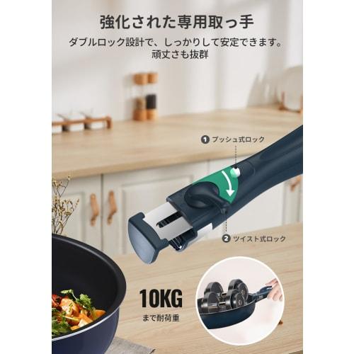 FERLORD Многоручная Съемная Ручка для Сковород, Двойная Блокировка, Легкая Установка