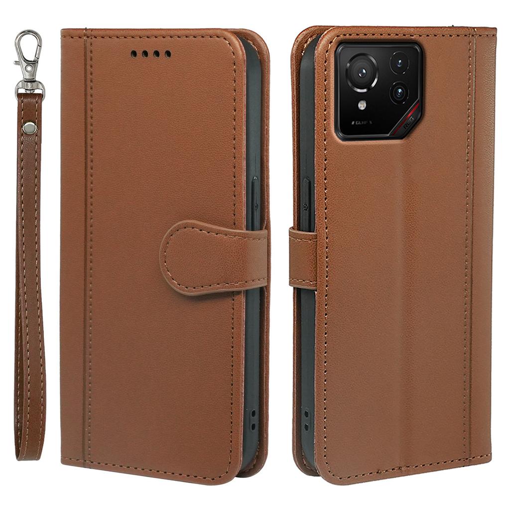 For Asus ROG Phone 9 5G Wallet Case Magnetic Snap Leather Phone Cover with Strap