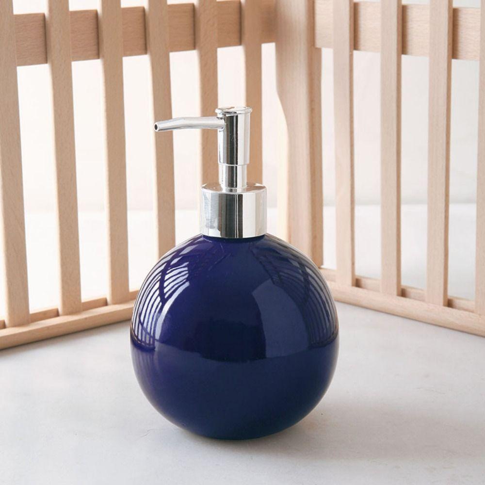 Press Type Ceramic Hand Soap Bottle Refillable Bath Lotion Pump Jar Liquid Soap Container Home