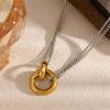 Fashion Women Necklace Double Chain Pendant Necklace Clavicle Chain Youthful Women Accessories Stainless Steel Texture