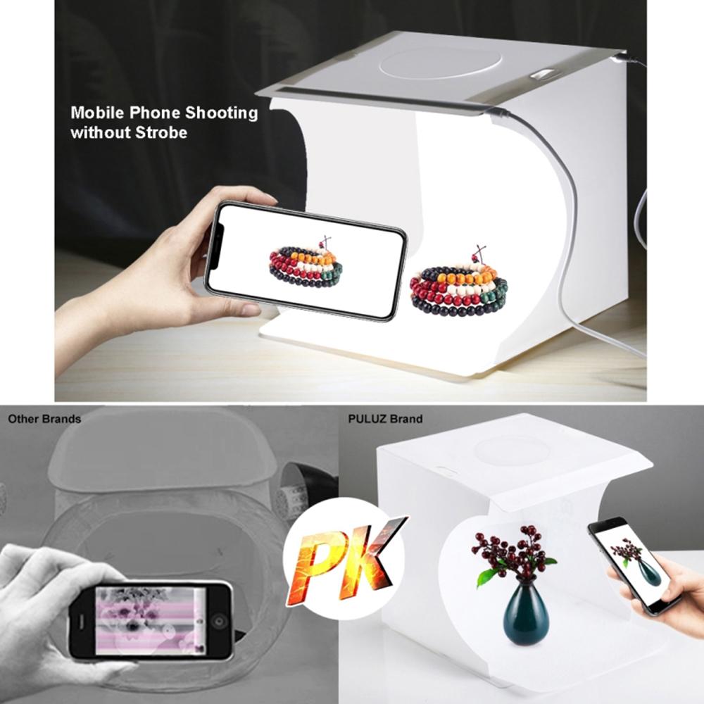 Portable Photography Lightbox with Super Bright LED Beads, Foldable Design, 6 Backdrops for Small Products, for Taking Professional Pictures