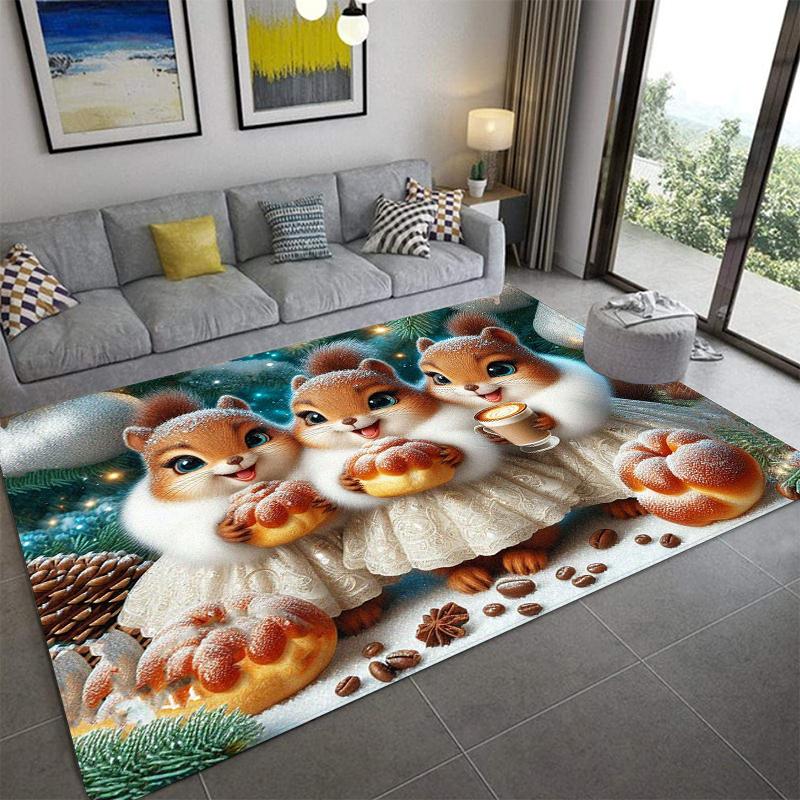 S-squirrel Printed Carpet Fashion Yoga Mat Non-Slip Carpet Bedroom Decoration Outdoor Carpet Bedroom Birthday Gift