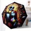 Jack Skellington, Sally Automatic Opening and Closing Umbrella - 8 Ribs Portable Folding Umbrella with Plastic Handle, Suitable for Leisure