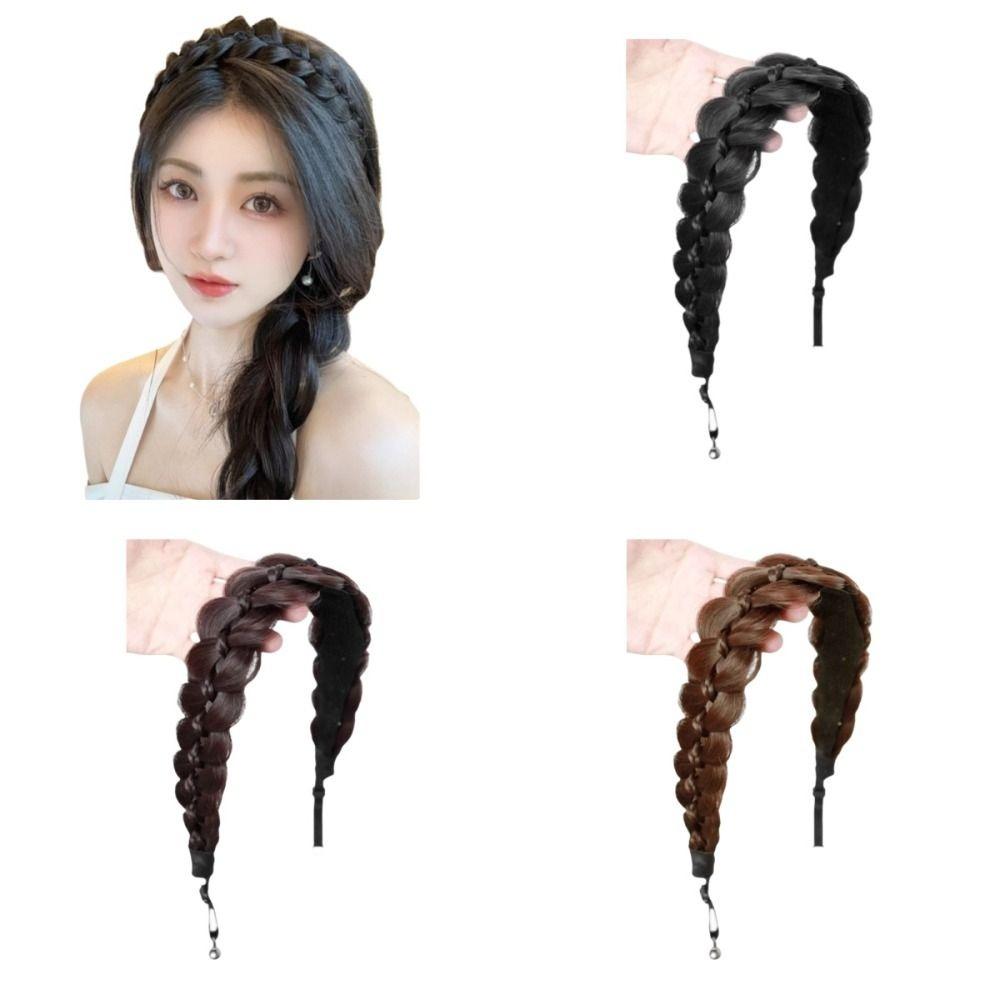 Магнитная плетеная повязка на голову парик головной убор ретро обруч для головы косички рыбий хвост резинки для волос вечеринка