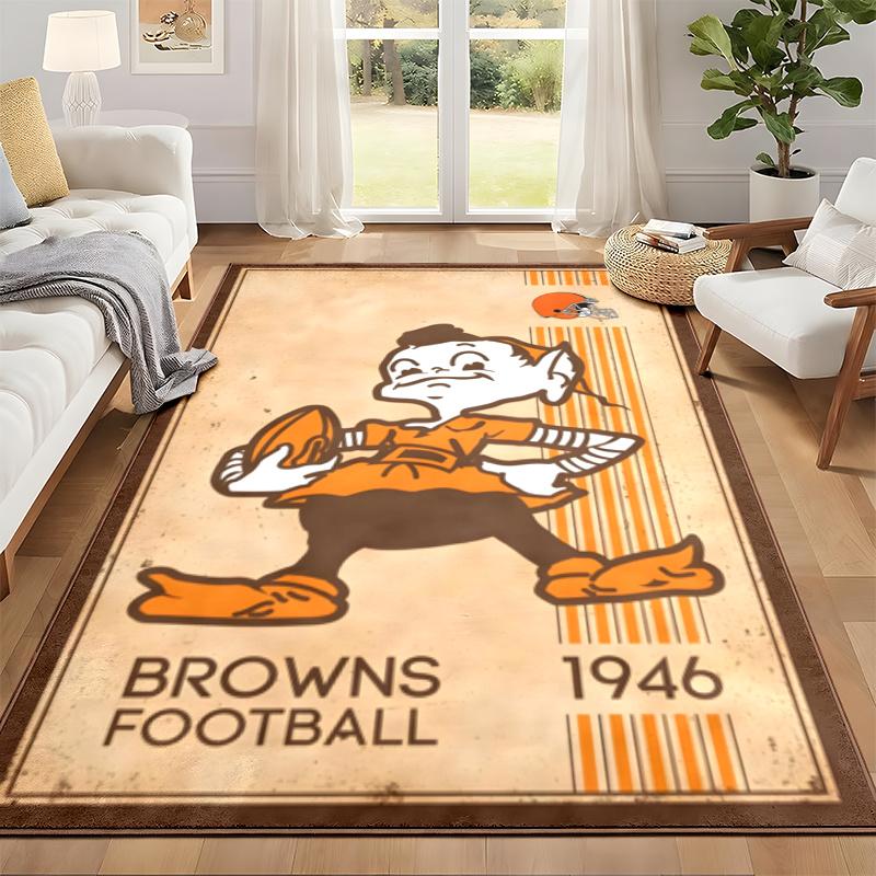 Cleveland Browns Carpet Door Mat for Living Room or Bedroom Protective Mat Under Chair Office Decoration Christmas Gift Birthday Present