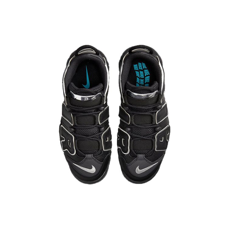 Nike Air More Uptempo Black Metallic Silver Women Sneakers DQ0839-001