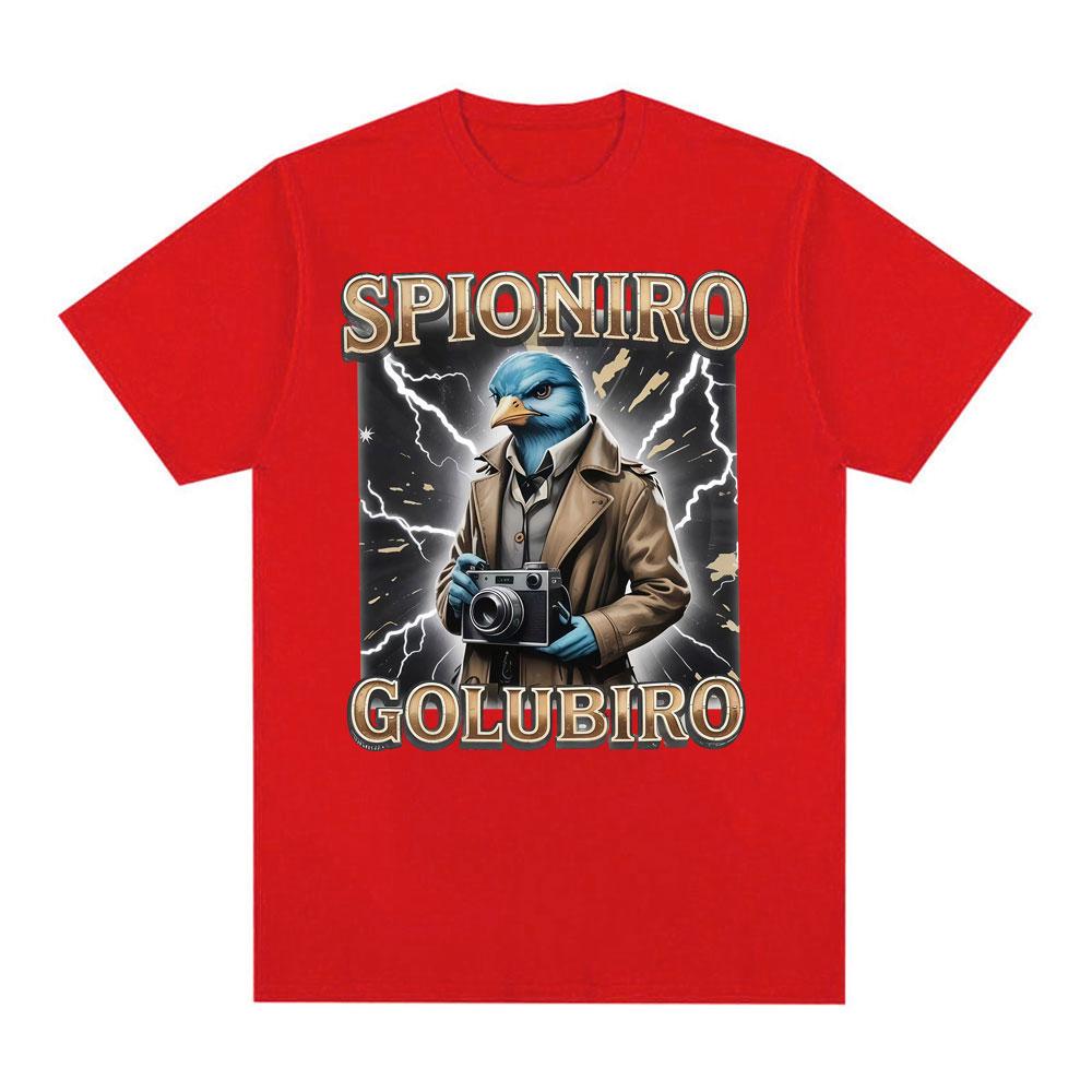 Funny Italian Brainrot Spioniro Golubiro Meme T-shirt Men Women Gothic Fashion Humor Style T Shirt Casual Cozy Short Sleeve Tees